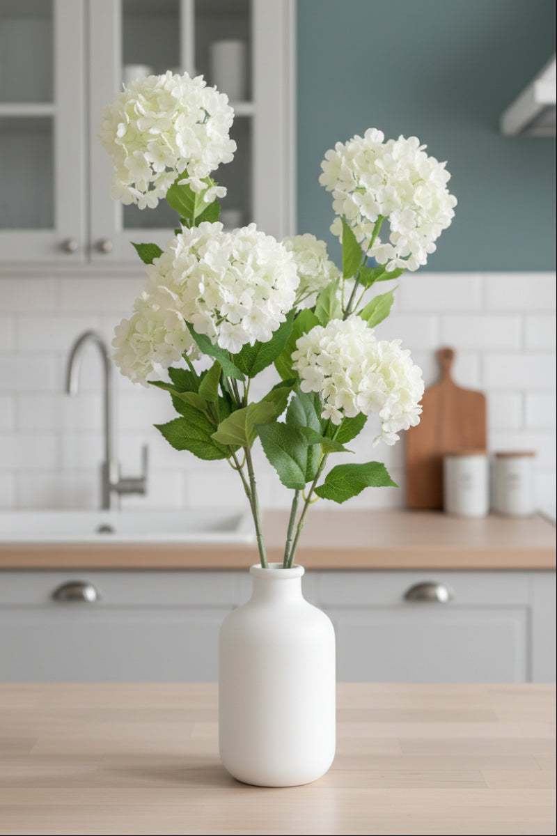 Faux Snowball Spray 34.5" Cream & Green
