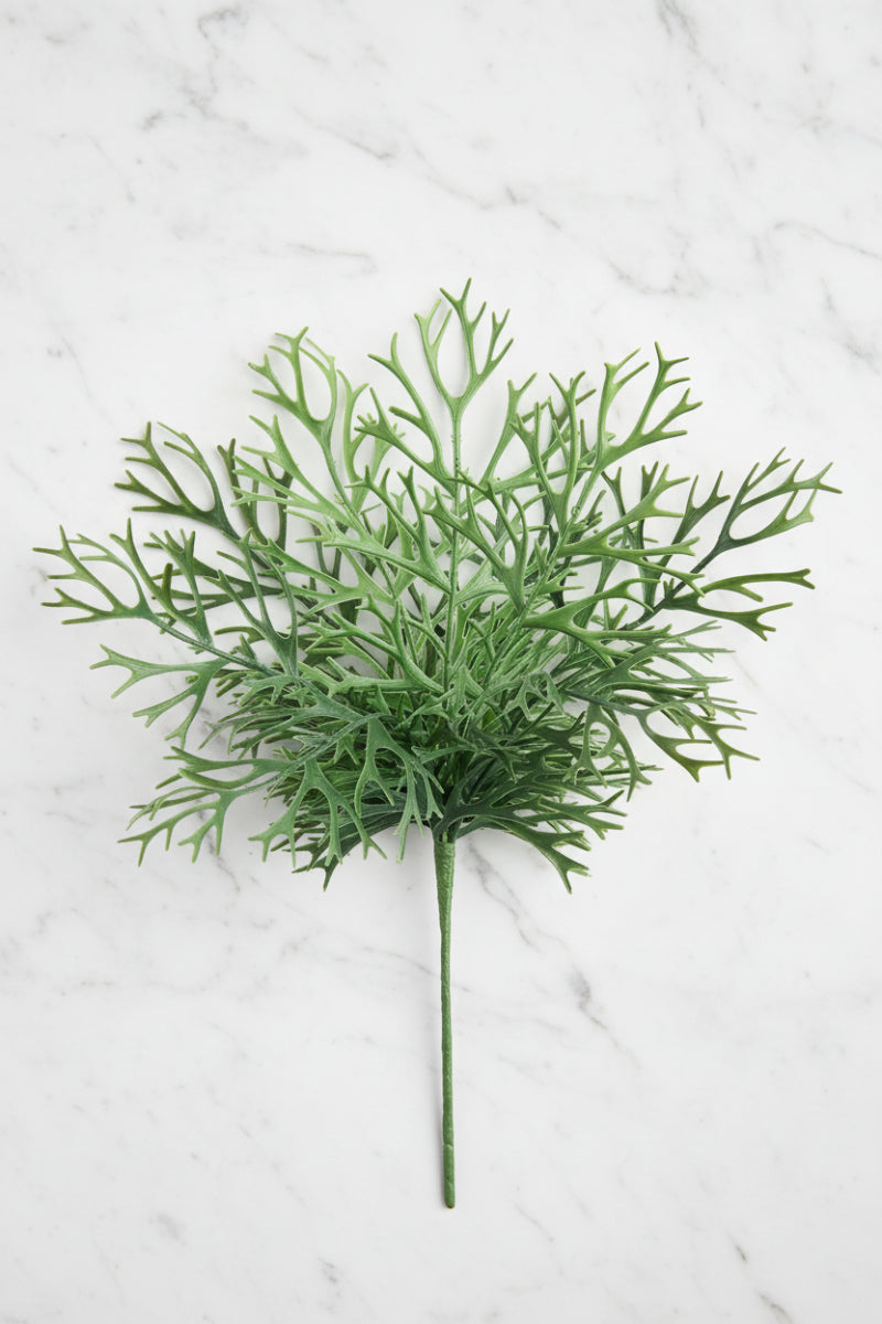 Faux Staghorn Fern Bush 18" Green