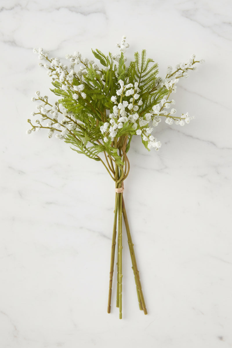 Faux Berry with Foliage Bundle 15" White