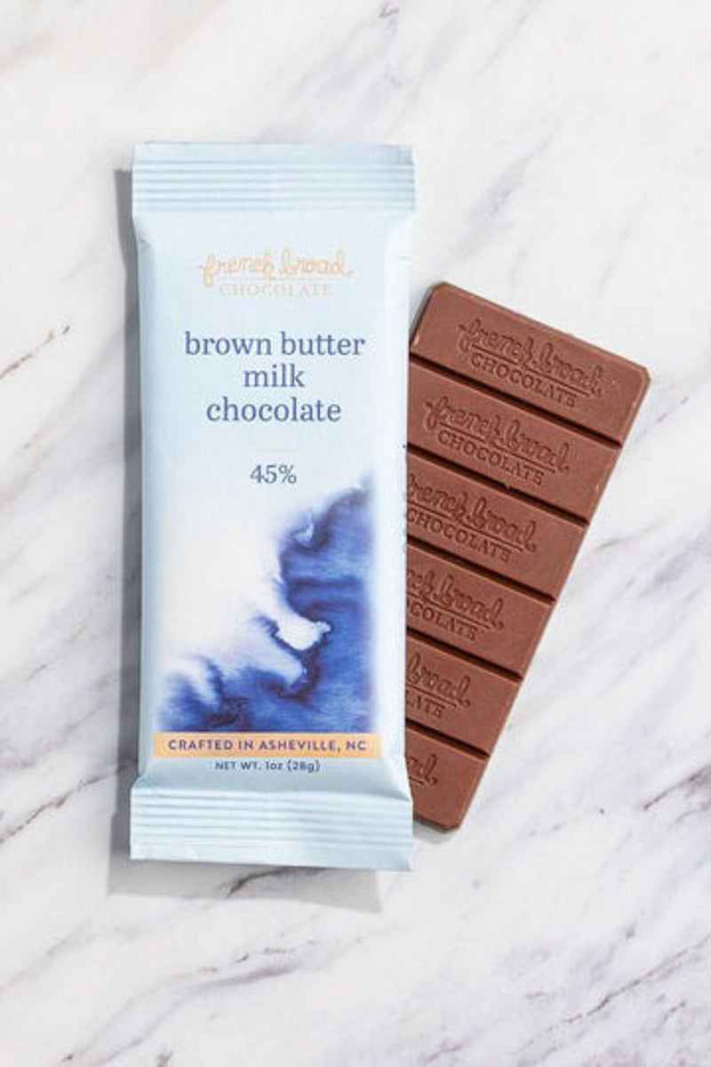 French Broad Chocolate Brown Butter Milk Chocolate Bar 45%