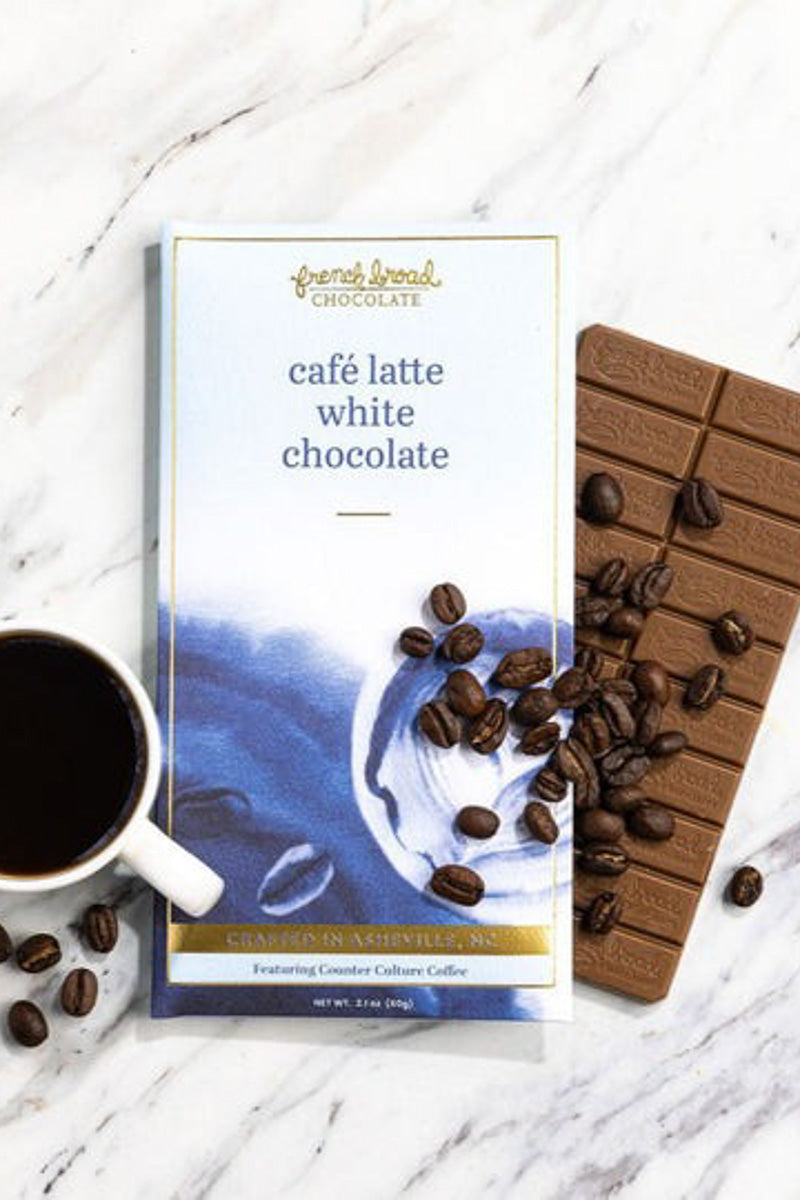 French Broad Chocolate Cafe Latte 60g White Chocolate Bar