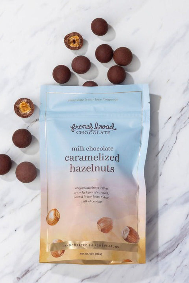 French Broad Chocolate Milk Chocolate Covered Caramelized Hazelnuts 6 oz