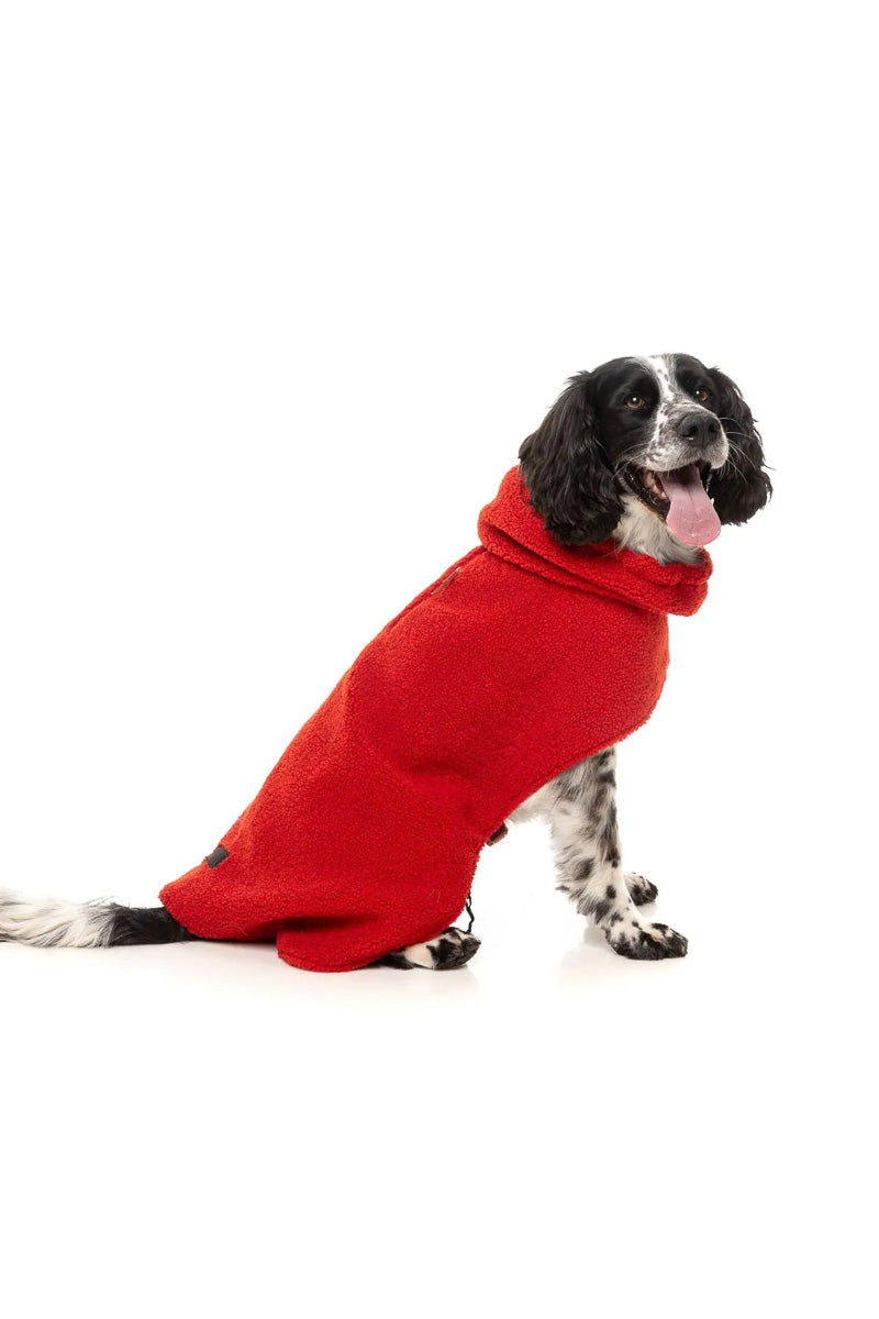 FuzzYard Cosy Snood Coat Size 3 Cherry Red