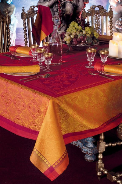 Garnier-Thiebaut Palerme Orange Sanguine Tablecloth 69" x 69"