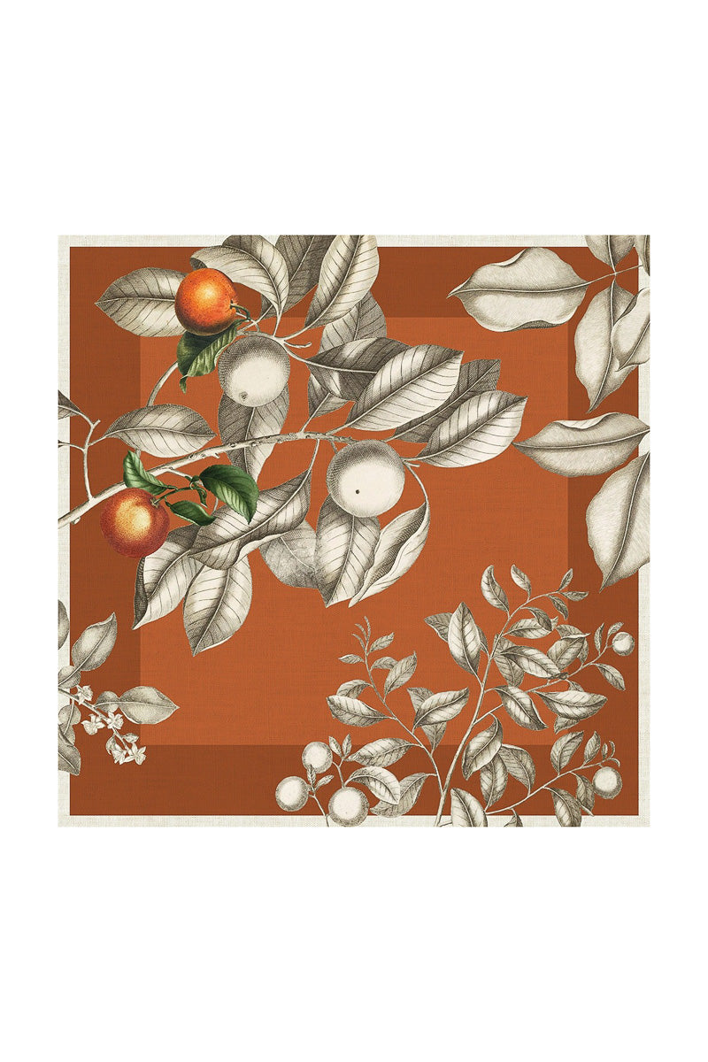 Garnier-Thiebaut Mandarines Napkin 18" Rouille