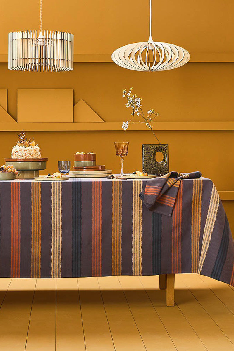 Garnier-Thiebaut Mille Bambous Tablecloth 61"x61" Onyx