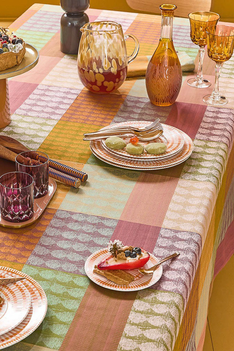 Garnier-Thiebaut Mille Halos Coated Tablecloth 69"x69" Prunus