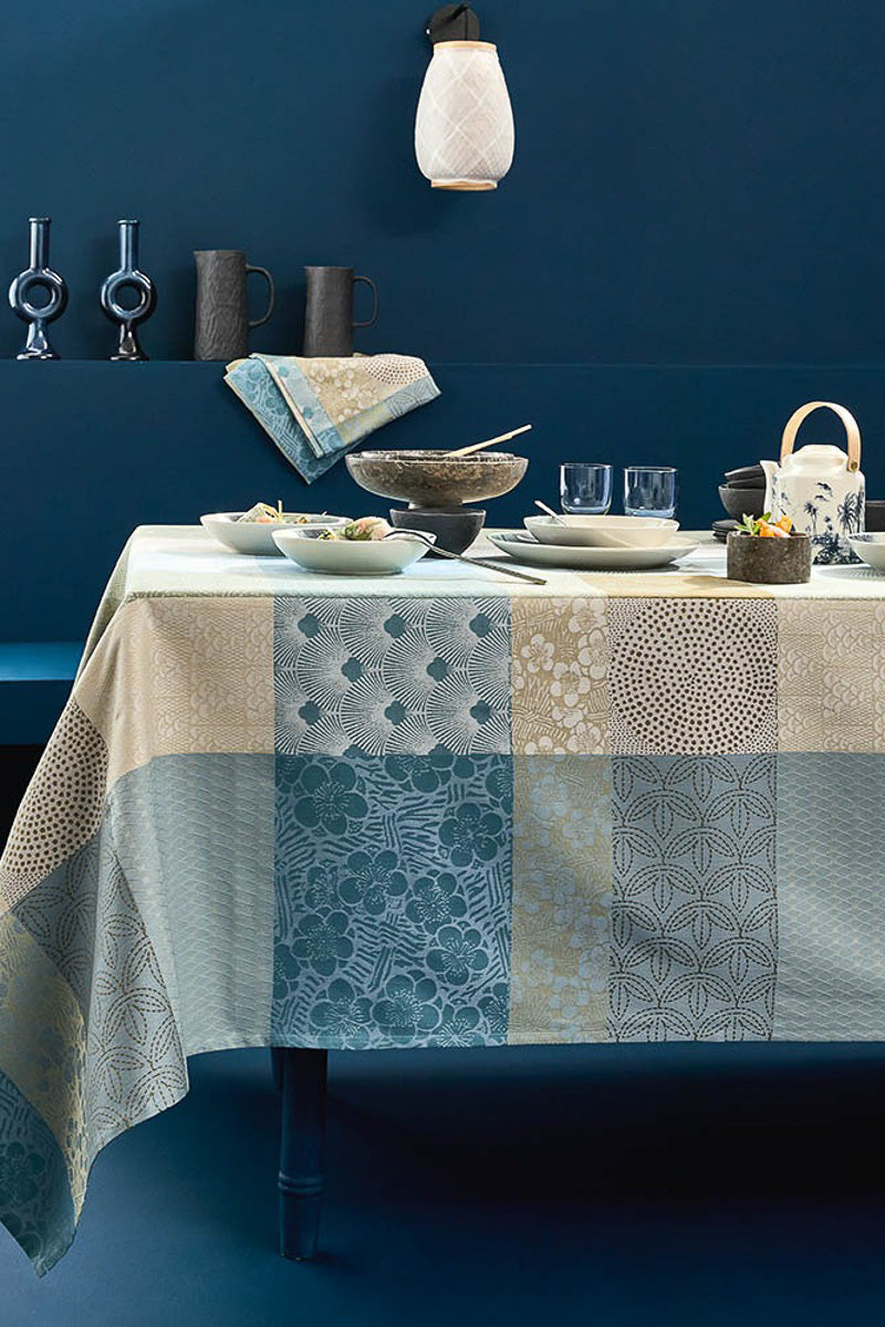 Garnier-Thiebaut Mille Zen Tablecloth 71"x98" Ecume