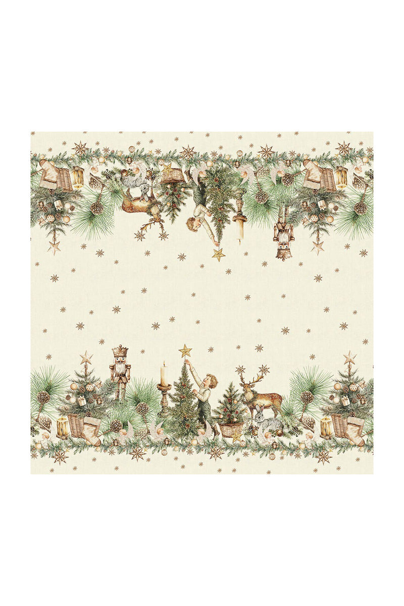 Garnier-Thiebaut Noel Vintage Tablecloth 61" x 61" Dore