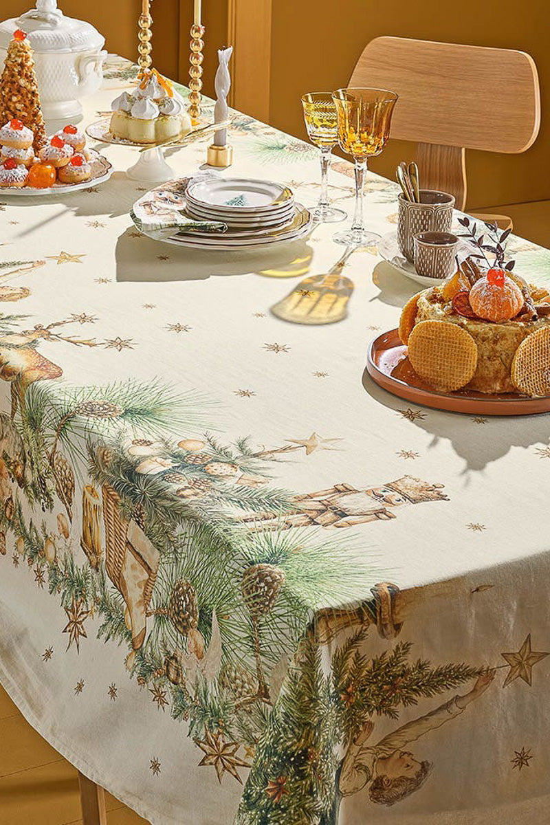Garnier-Thiebaut Noel Vintage Tablecloth 61" x 102" Dore