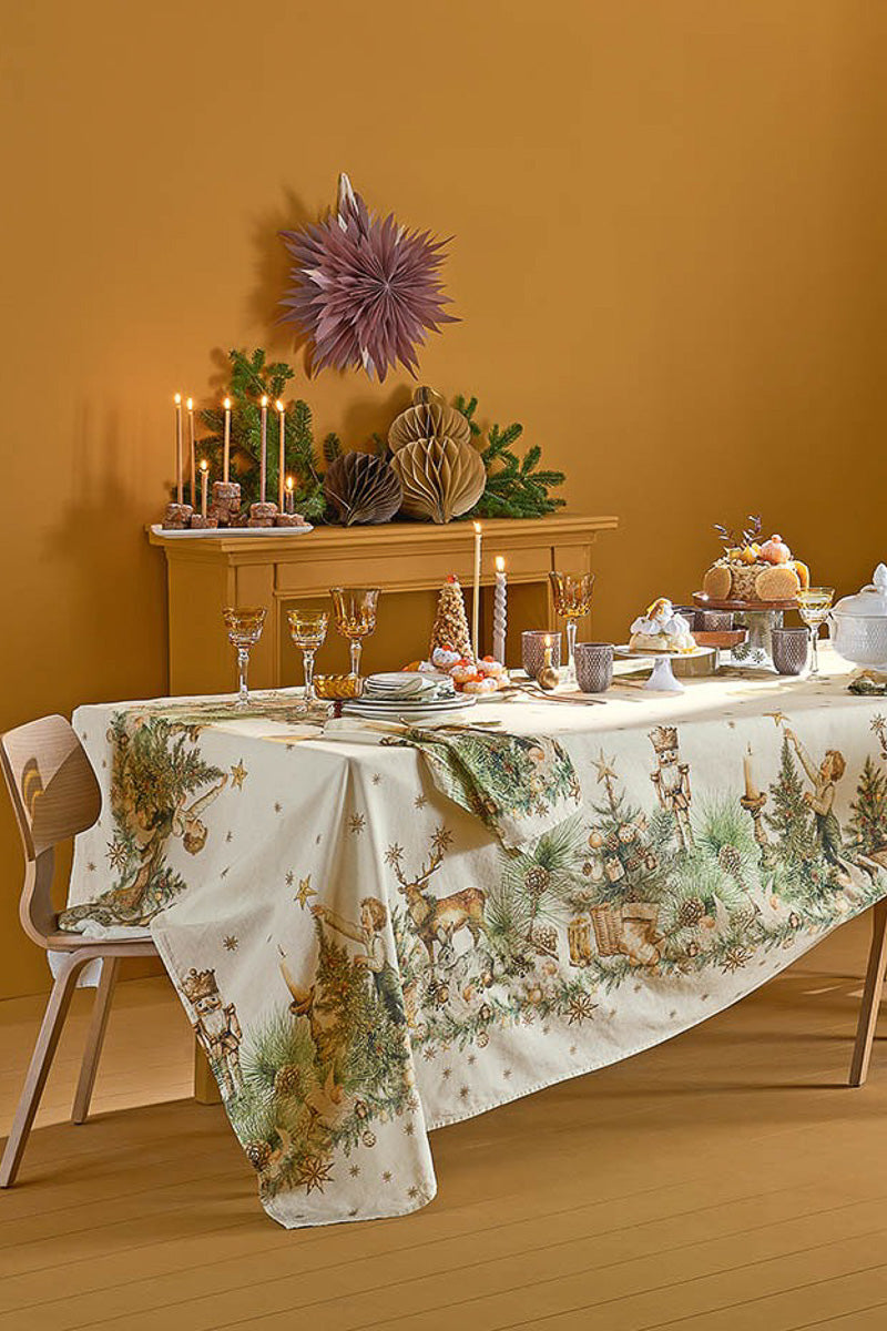 Garnier-Thiebaut Noel Vintage Tablecloth 61" x 89" Dore