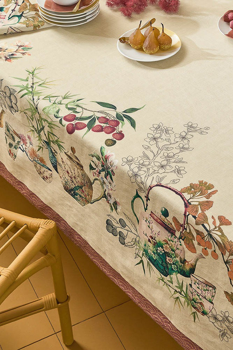 Garnier-Thiebaut Theieres Tablecloth 61"x102" Rouillre