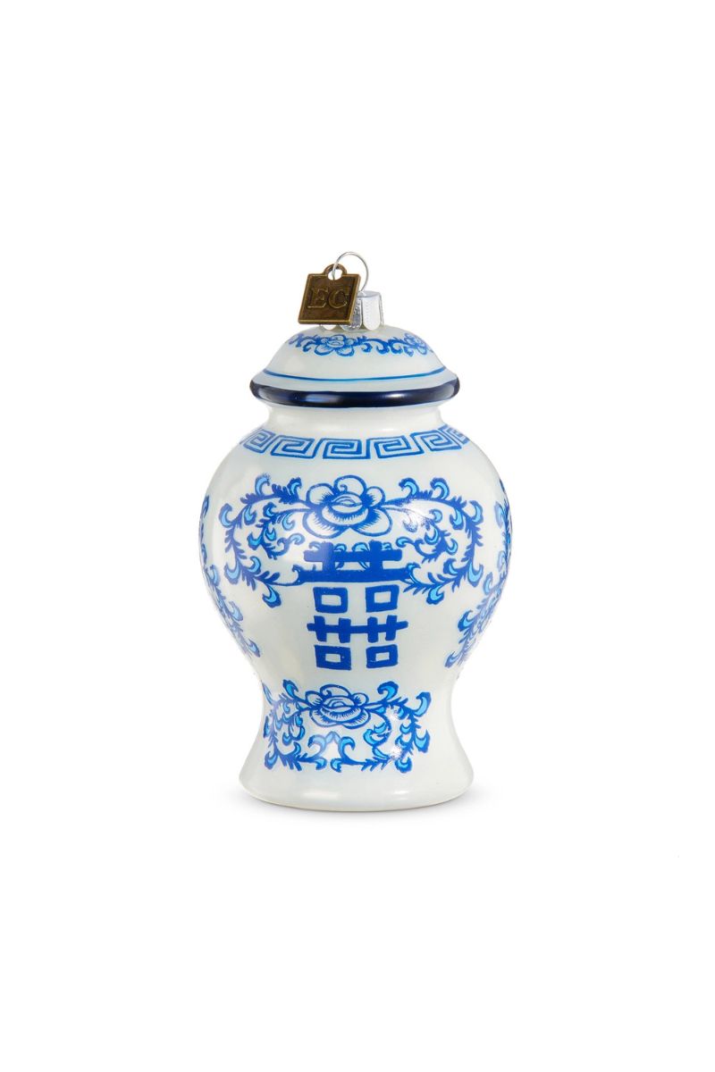 Ginger Jar Ornament 4" Blue