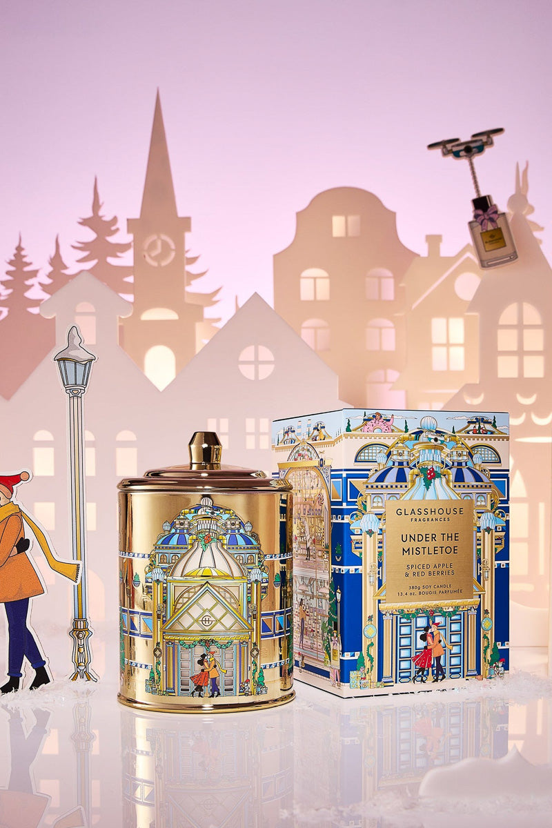 Glasshouse Fragrances Under The Mistletoe Candle 13.4 oz