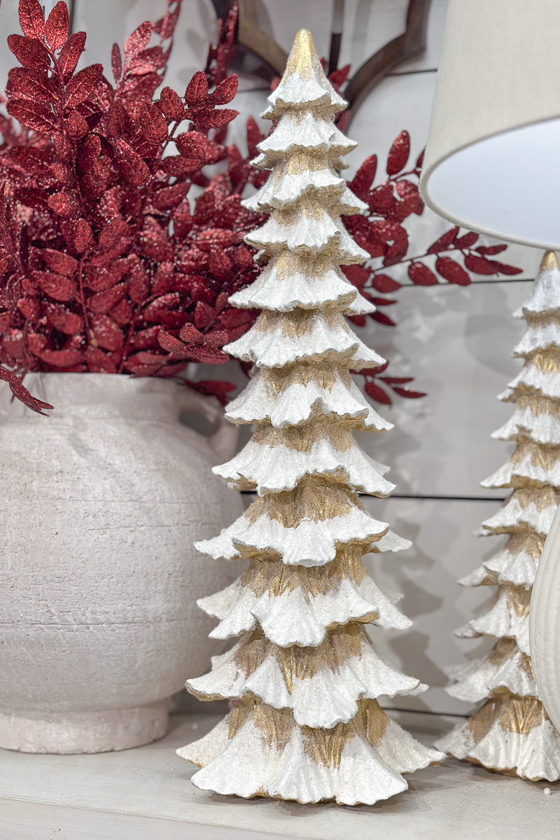 Tall Slender Tree Resin White