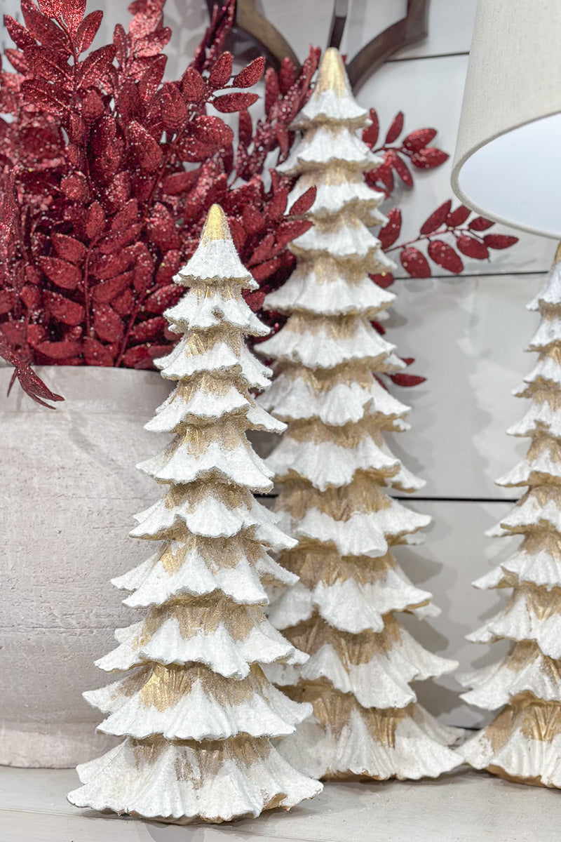 Tall Slender Tree Resin White