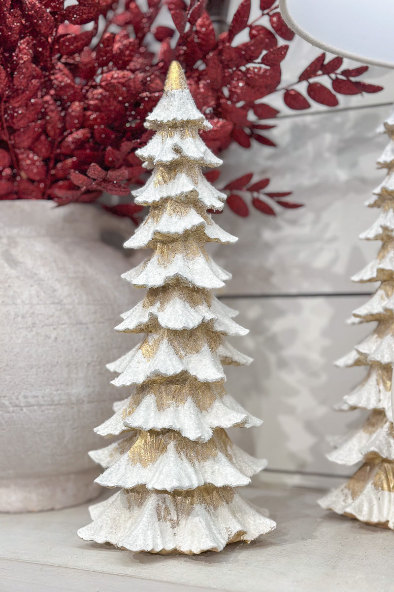 Tall Slender Tree Resin White