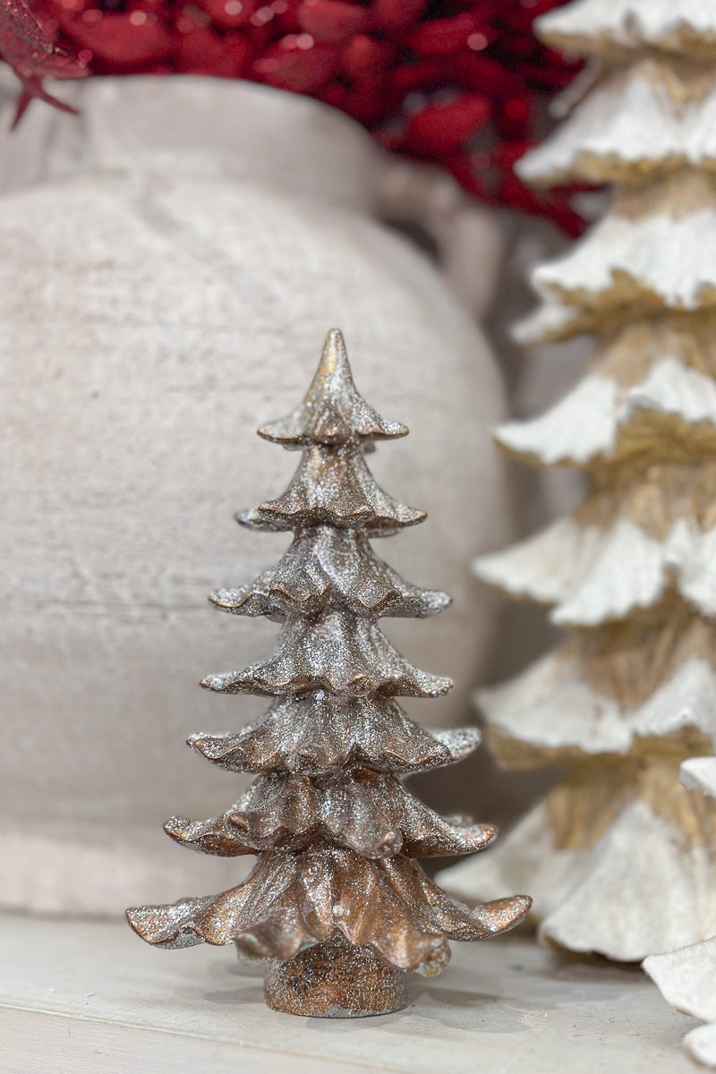 Glittered Christmas Tree Resin 7.7"