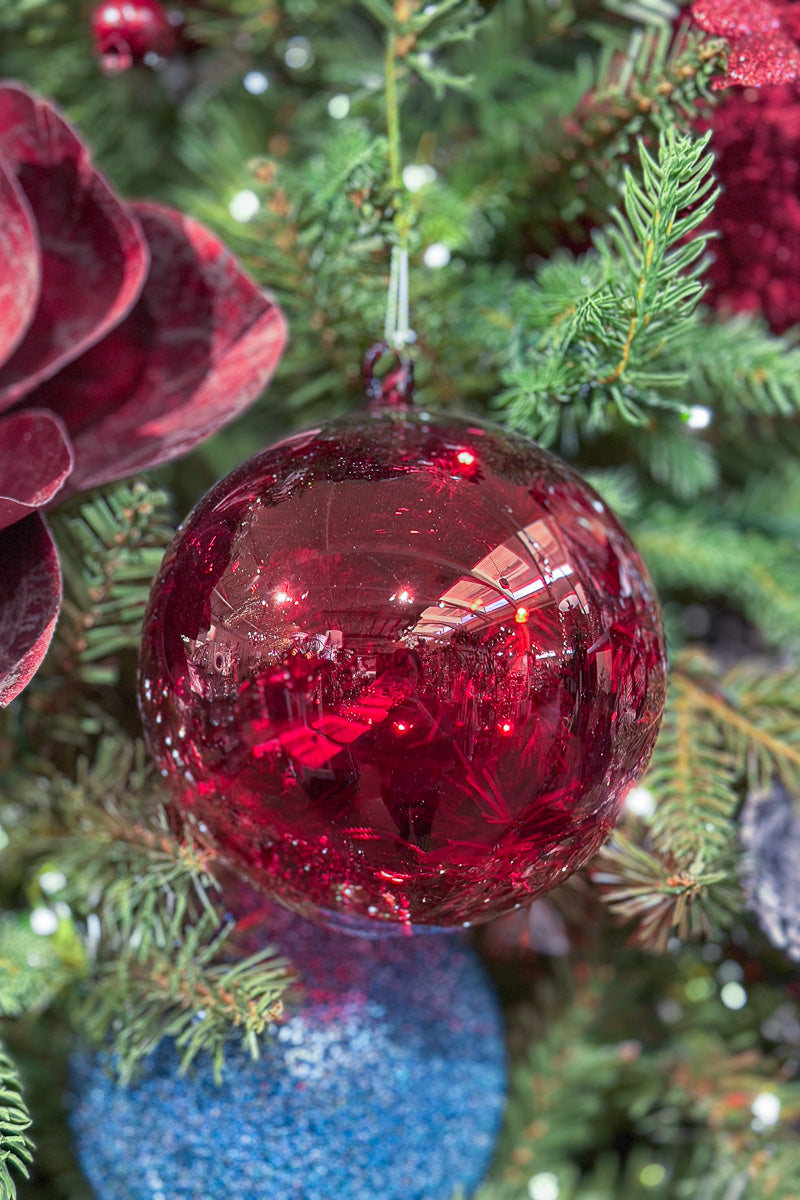 Glass Ornament Ball 100mm Red