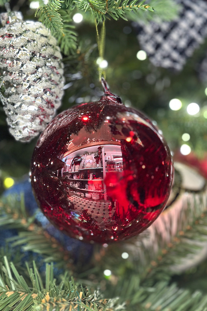 Glass Ornament Ball 120mm Red