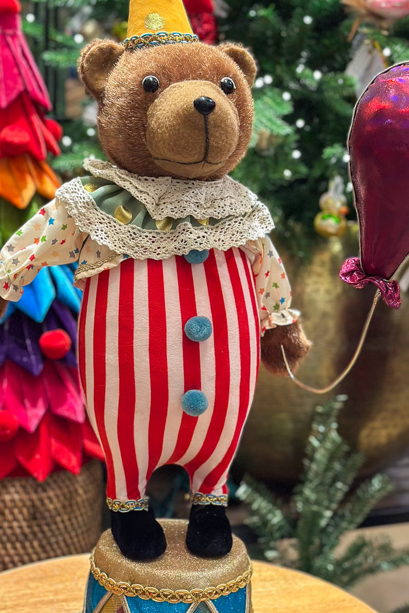 Brown Bear Standing on Drum