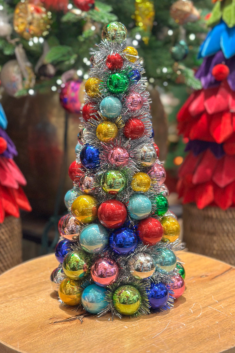 Tree with Bright Multicolor Balls 12.5"