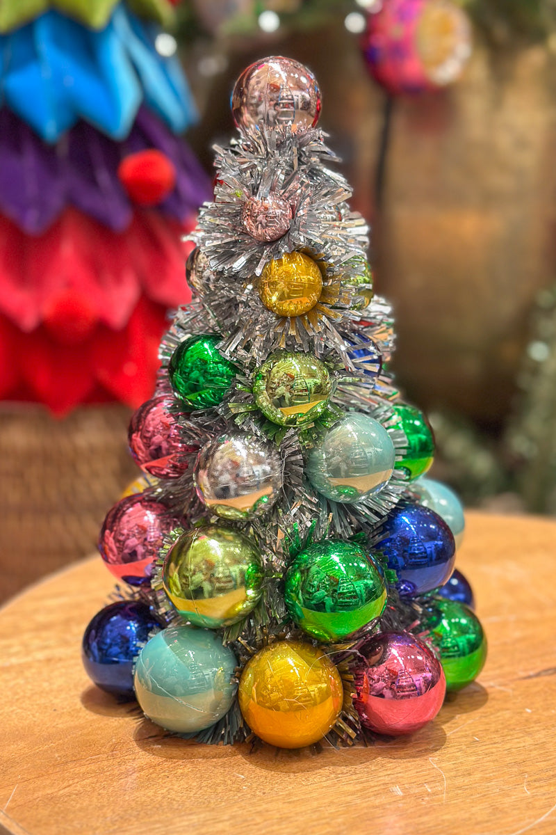 Tree with Bright Multicolor Balls 9.5"
