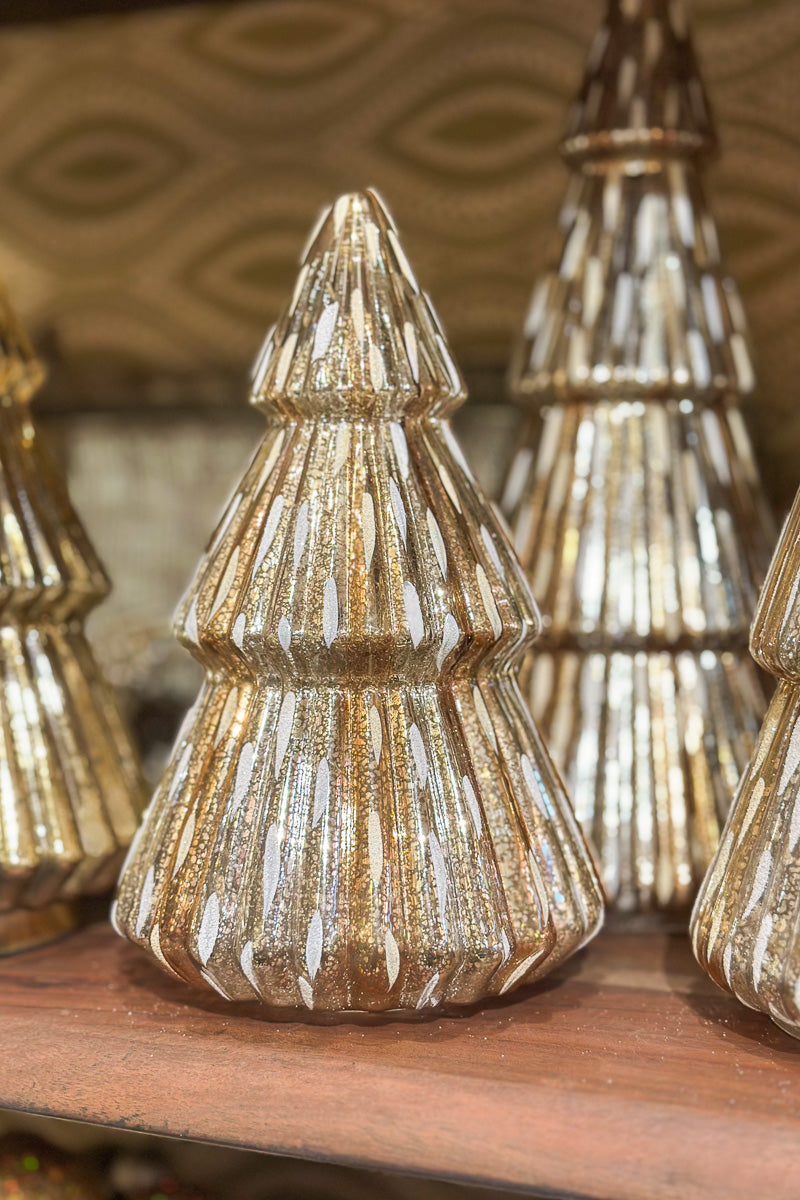 Mercury Glass Cone Tree 10.25" Silver