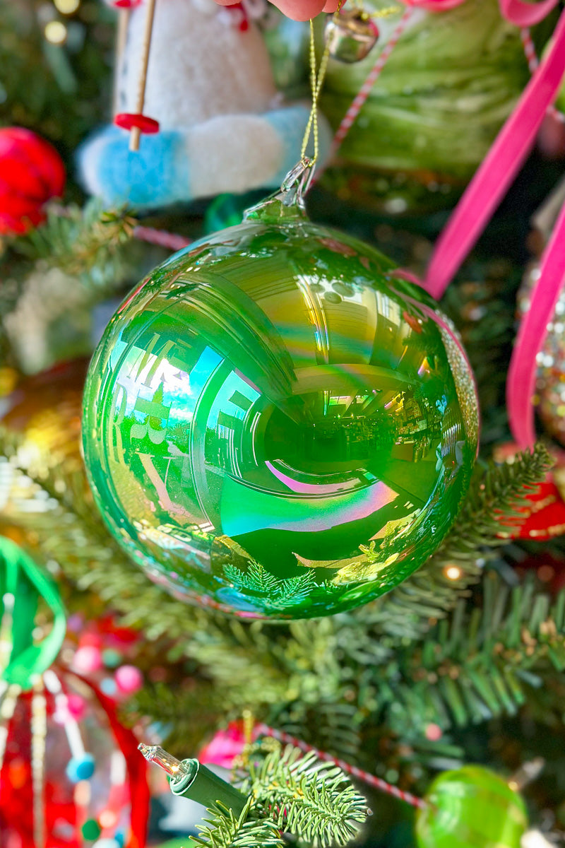 Glass Ornament Ball 120mm Green