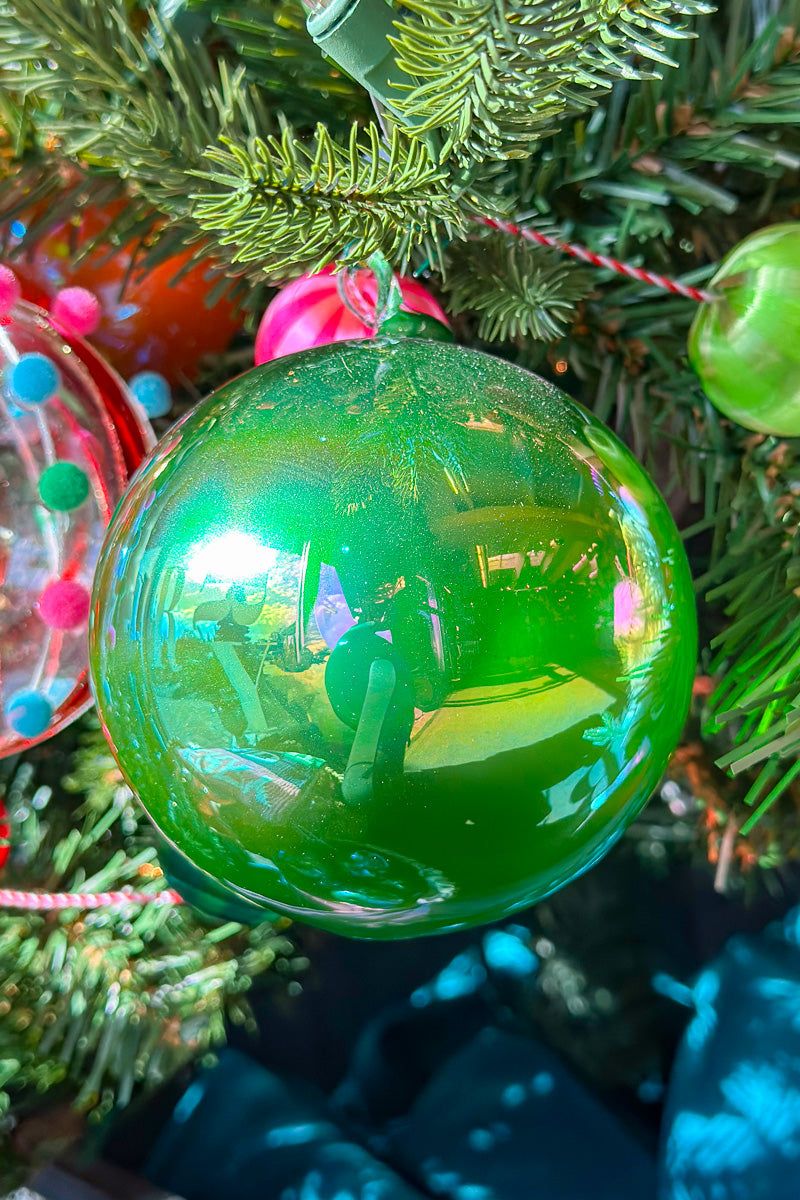 Glass Ornament Ball 100mm Green