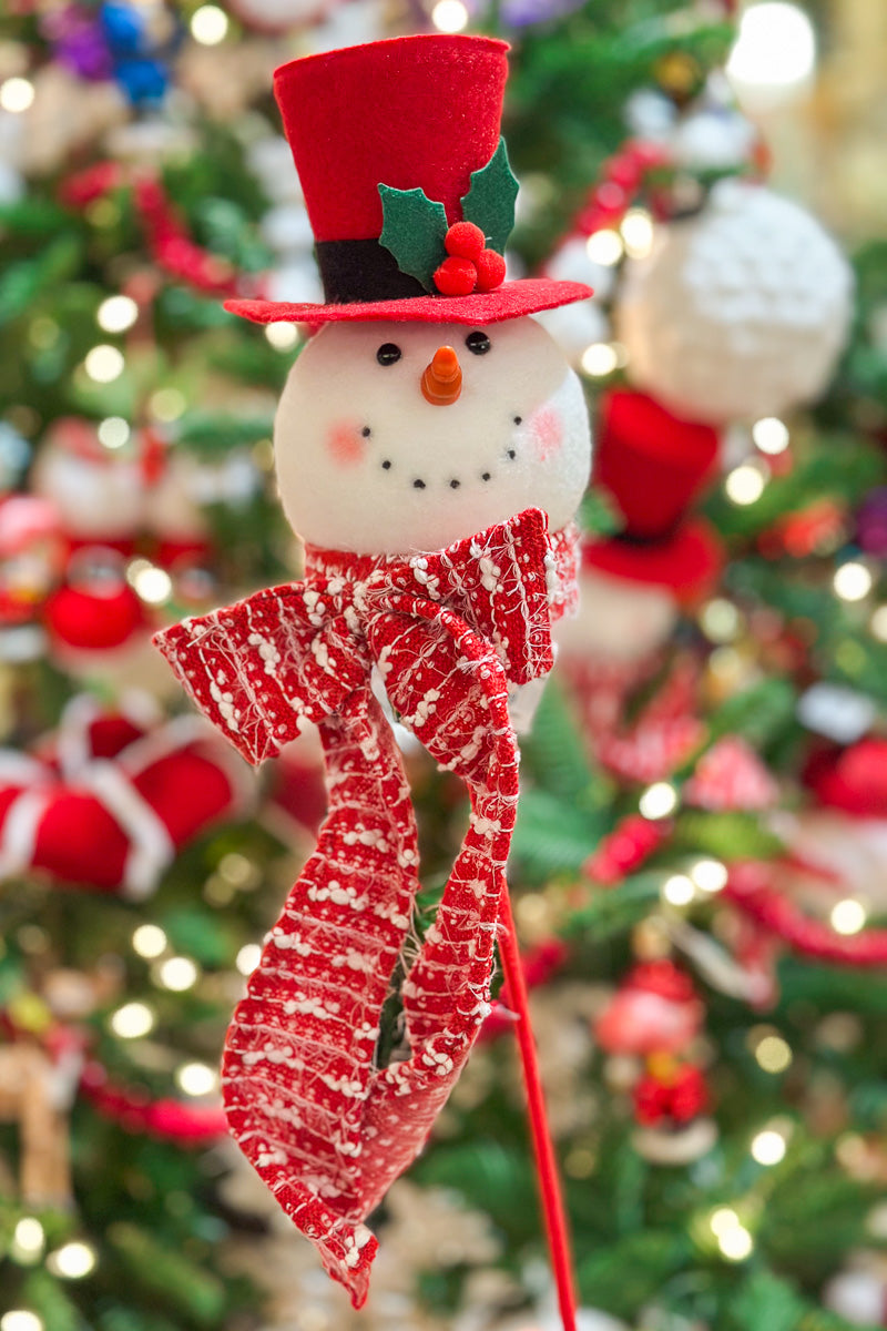 Styrofoam Snowman Head Pick 18"