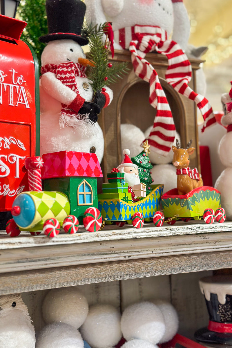 Christmas Train With Santa & Reindeer Set of 3