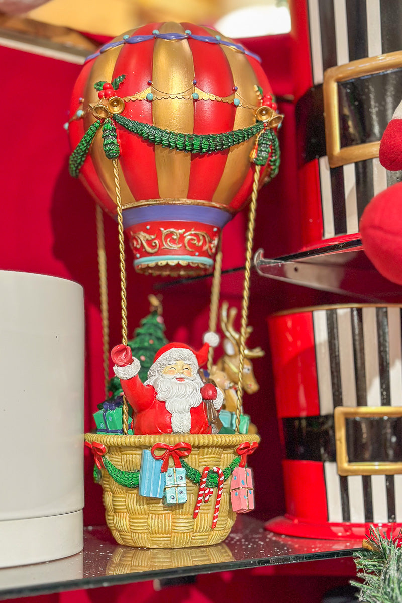 Hot Air Balloon Resin Red & Brown