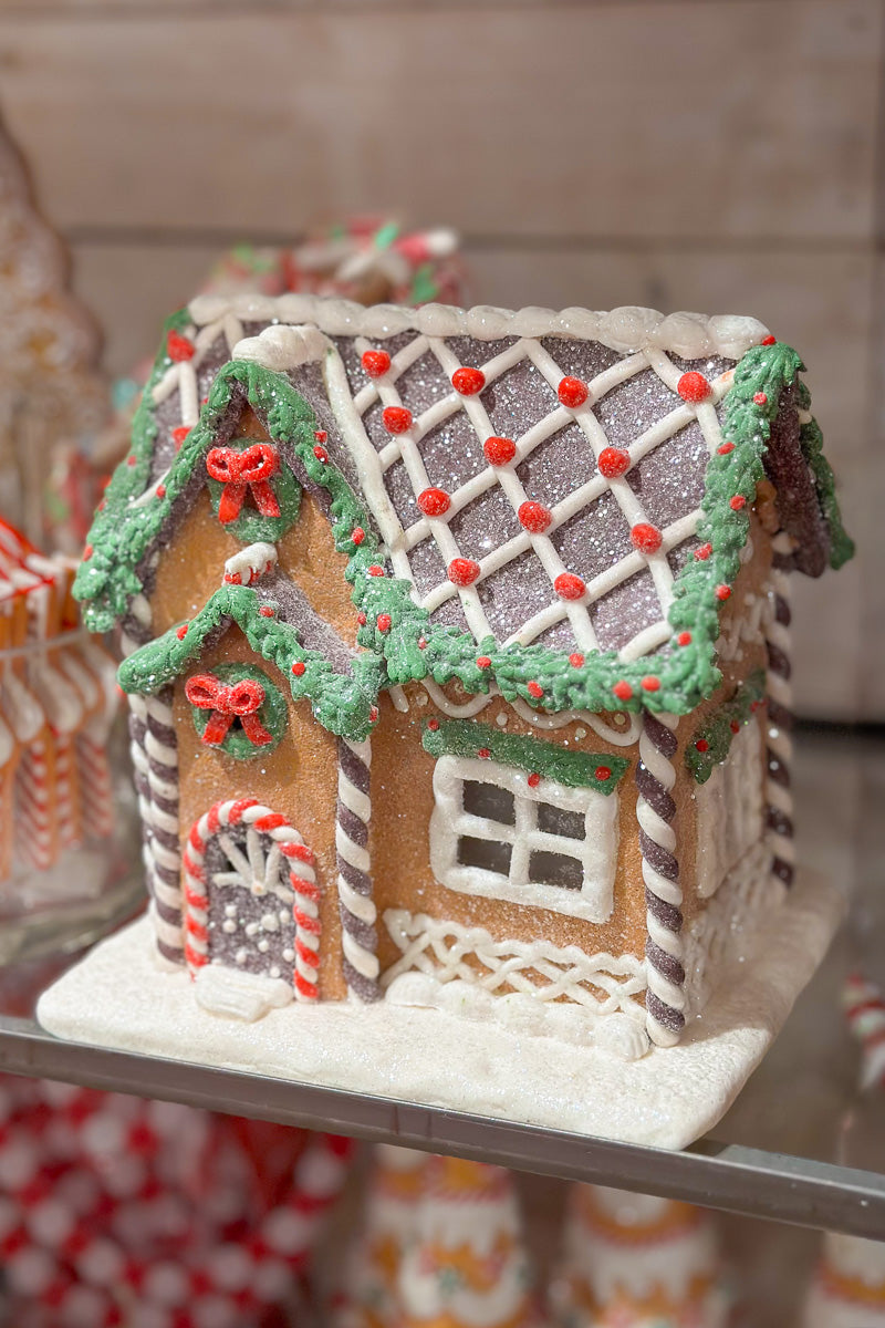 LED Claydough Gingerbread House 8"