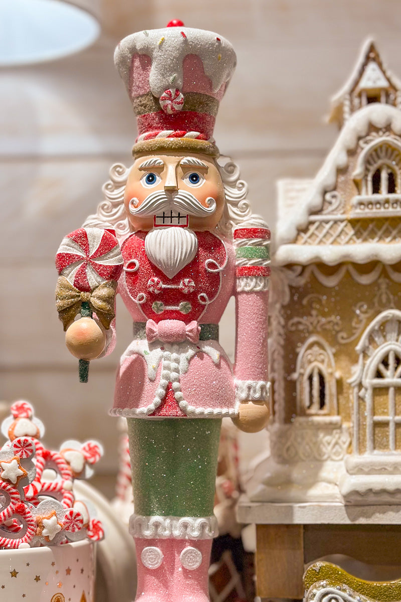Glitter Gingerbread Nutcracker With Candy Resin