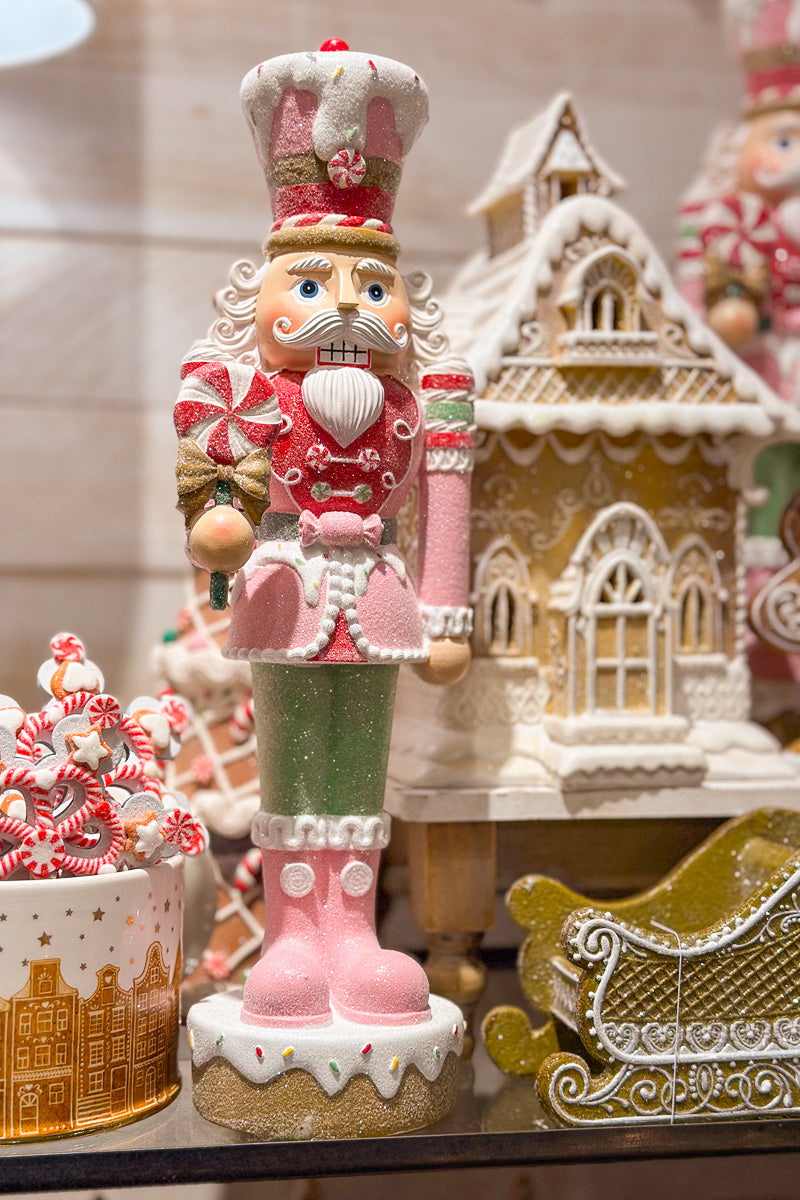 Glitter Gingerbread Nutcracker With Candy Resin