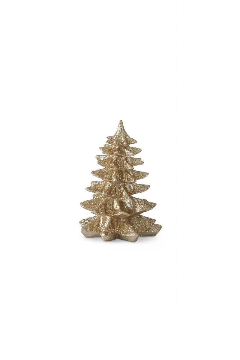 Glittered Resin Christmas Tree Small Gold