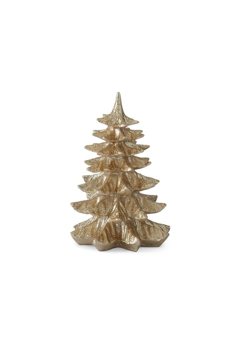 Glittered Resin Christmas Tree Medium Gold