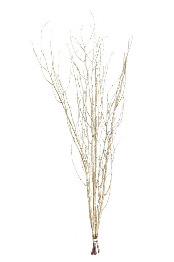 Dried Jay Branches 48" 5-7 Stem Gold Glitter