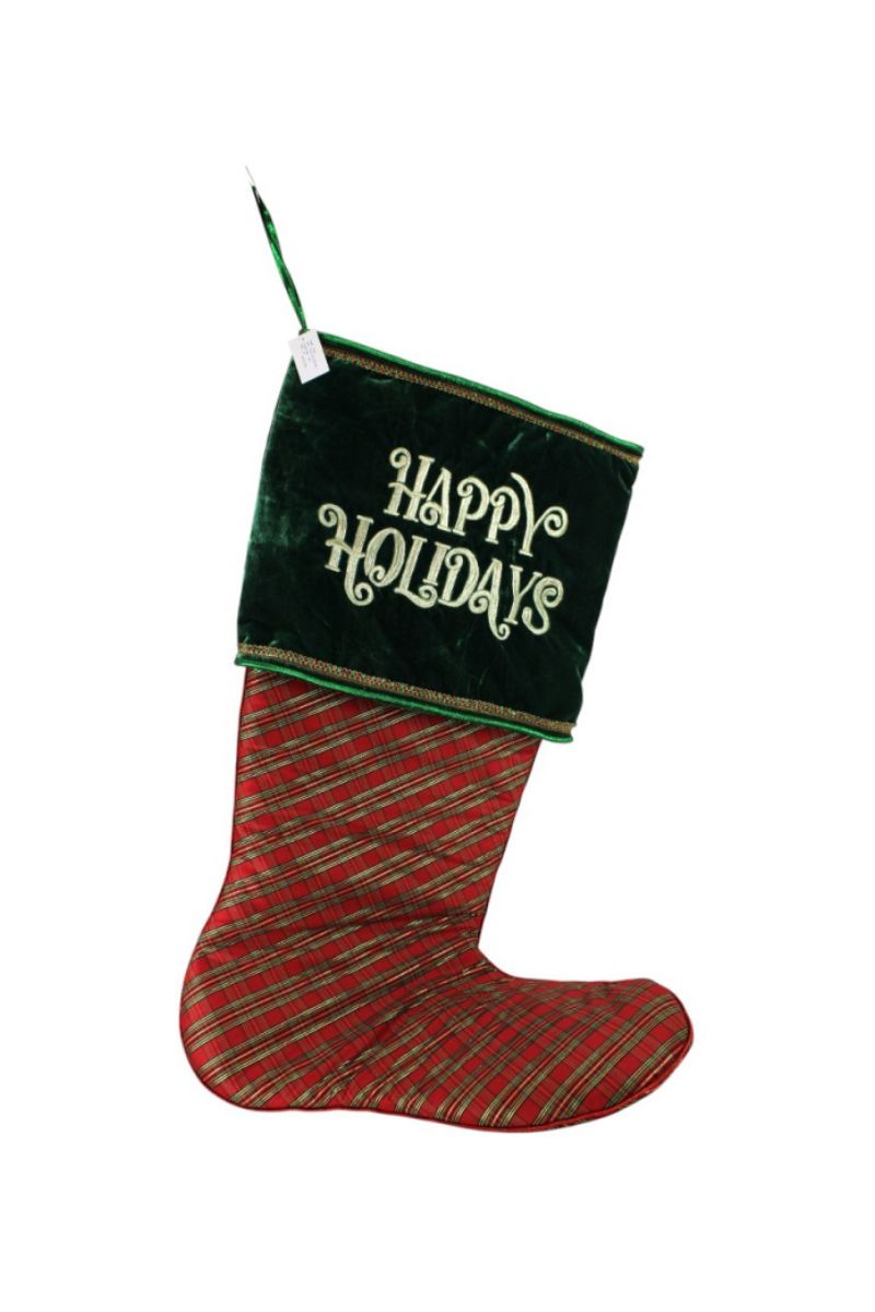 Happy Holidays Stocking Jumbo 54" Red