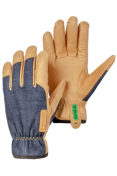 Hestra Leather Goatskin Gloves Denim/Tan Large