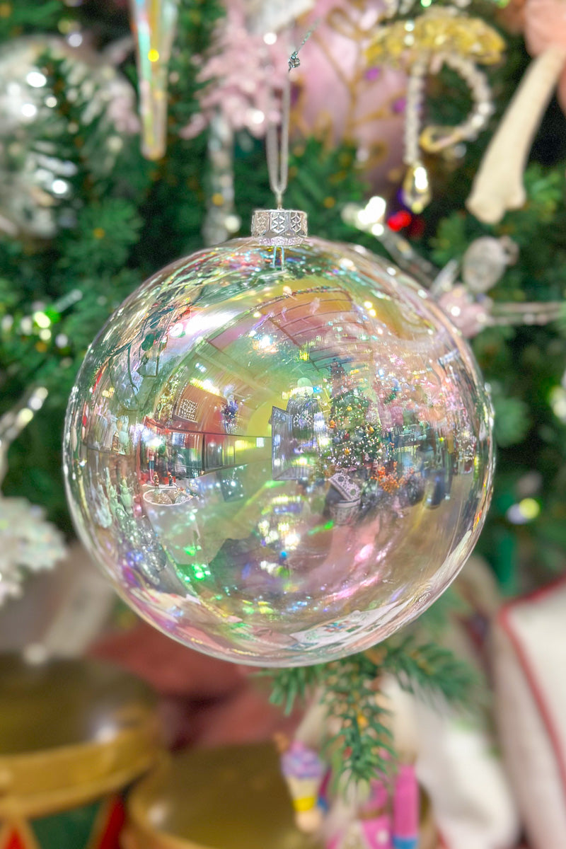 Iridescent Shatterproof Ball 4.75" Clear