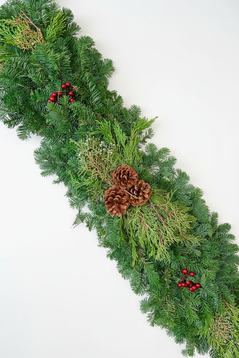 Mantelpiece, Red Berries 40-44"