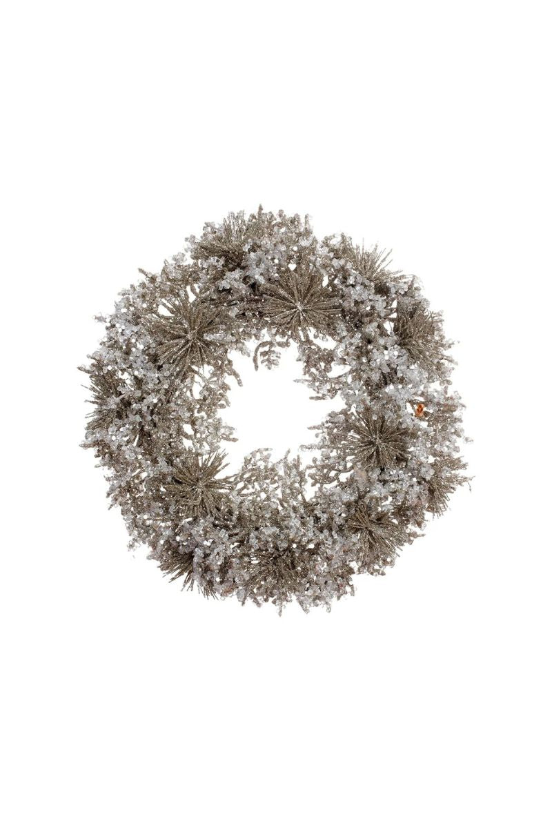 Ice Glitter Candle Ring 10" Silver