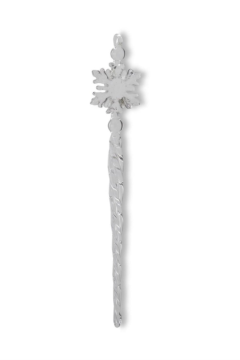 Icicle Ornament With Snowflake Top 8.25"