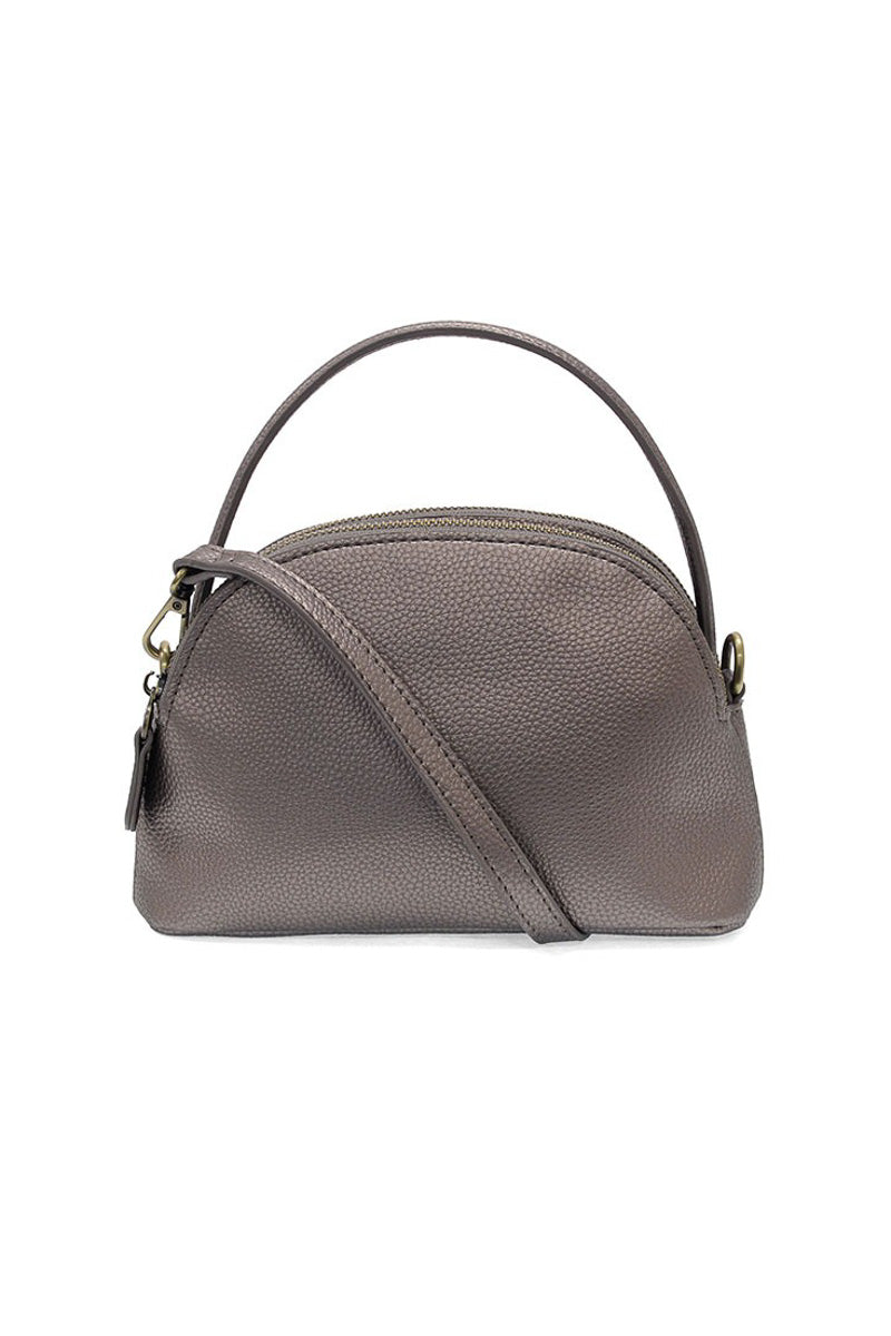 Larissa Double Zip Dome Crossbody Metallic Bronze