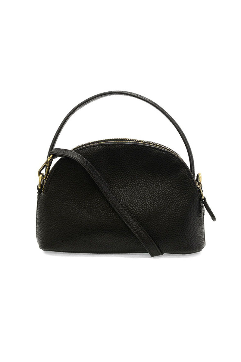 Larissa Double Zip Dome Crossbody Black
