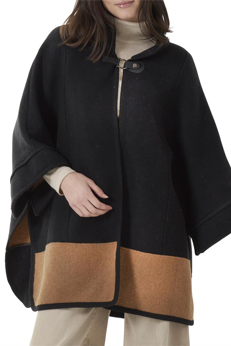 Snap Cape Black & Camel