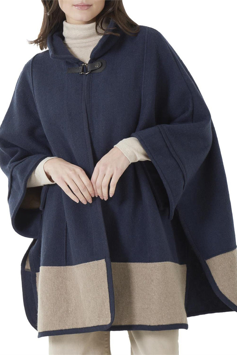 Snap Cape Navy & Camel