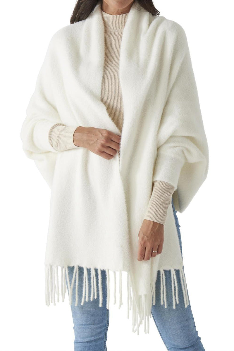 Plush Cape with Sleeves Ivory